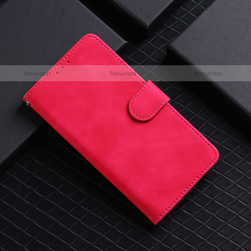 Leather Case Stands Flip Cover Holder L01Z for Samsung Galaxy A91 Hot Pink