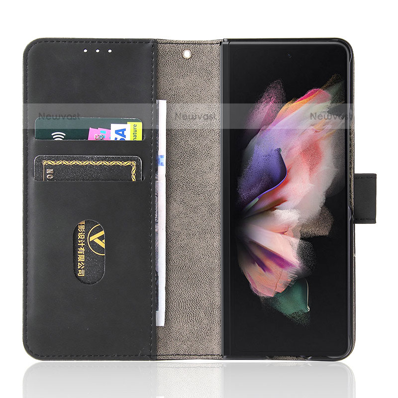 Leather Case Stands Flip Cover Holder L01Z for Samsung Galaxy Z Fold3 5G