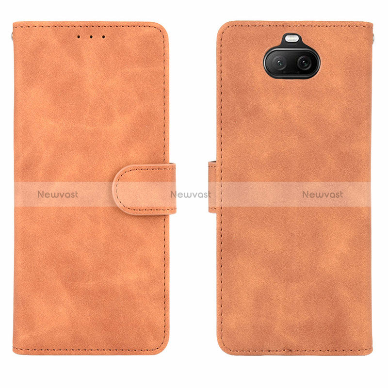 Leather Case Stands Flip Cover Holder L01Z for Sony Xperia 8 Brown