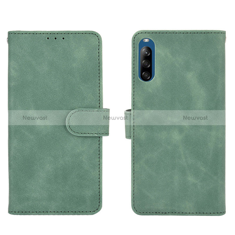 Leather Case Stands Flip Cover Holder L01Z for Sony Xperia L4 Green