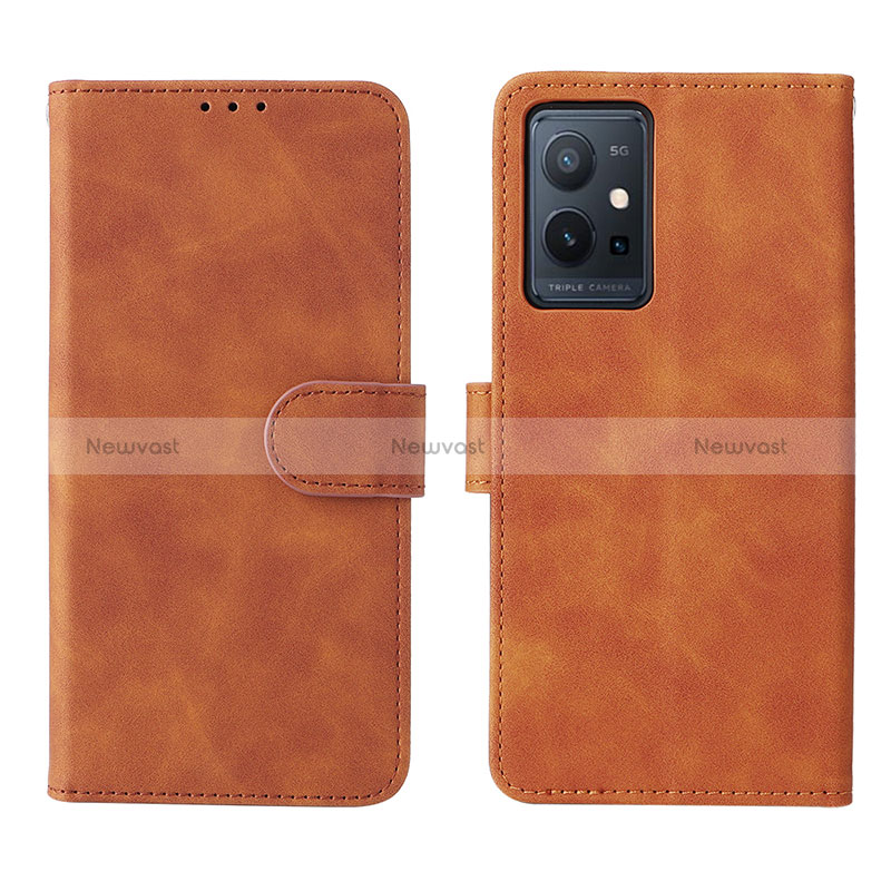 Leather Case Stands Flip Cover Holder L01Z for Vivo T1 5G India