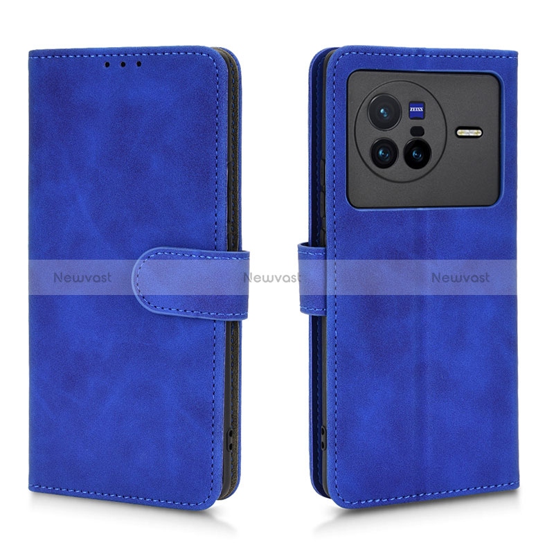Leather Case Stands Flip Cover Holder L01Z for Vivo X80 5G