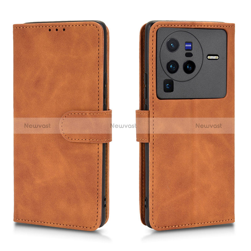 Leather Case Stands Flip Cover Holder L01Z for Vivo X80 Pro 5G