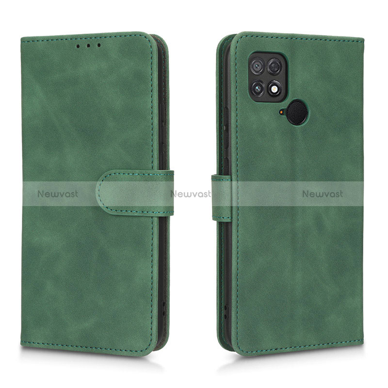 Leather Case Stands Flip Cover Holder L01Z for Xiaomi Poco C40 Green