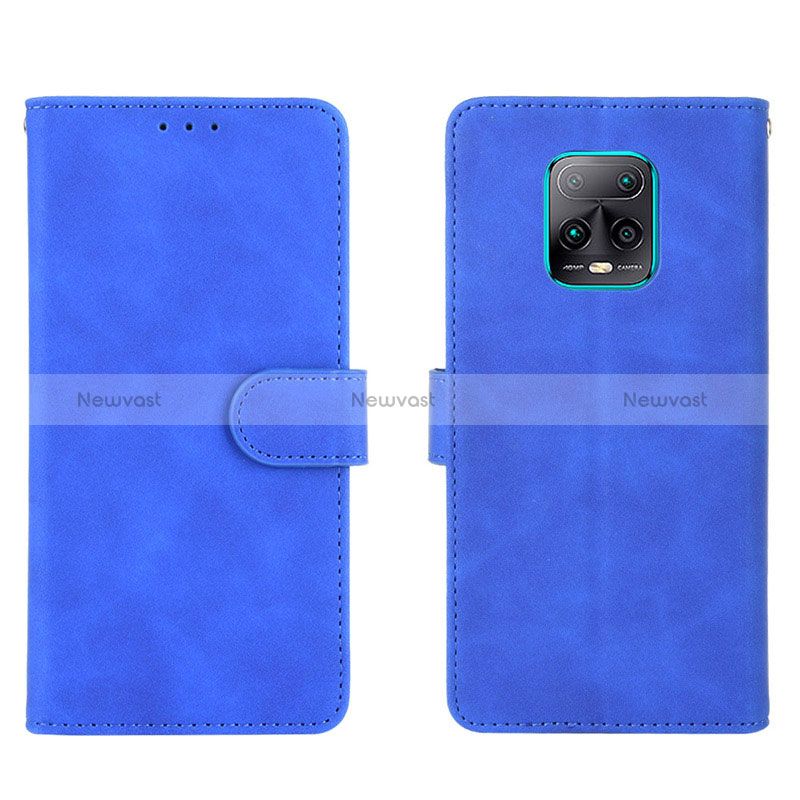 Leather Case Stands Flip Cover Holder L01Z for Xiaomi Redmi 10X 5G Blue
