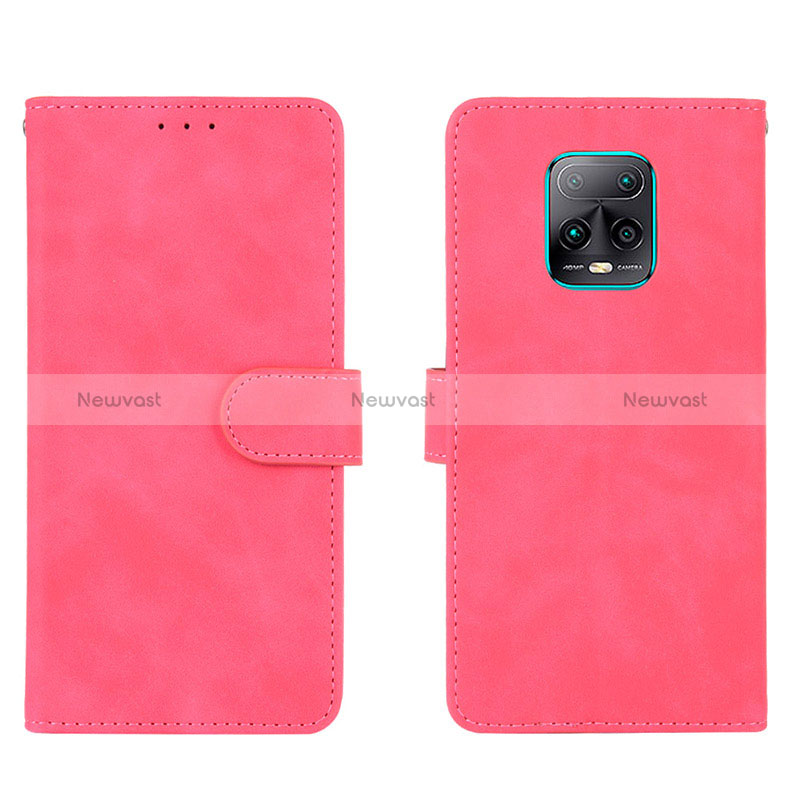 Leather Case Stands Flip Cover Holder L01Z for Xiaomi Redmi 10X 5G Hot Pink