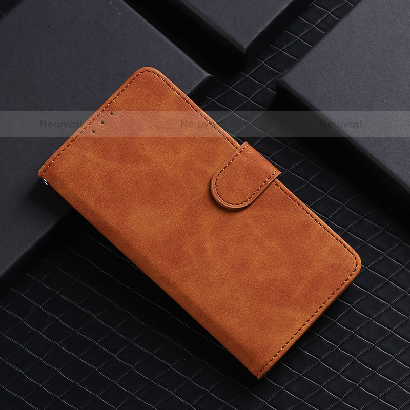 Leather Case Stands Flip Cover Holder L02 for Xiaomi Mi 12 Ultra 5G Brown