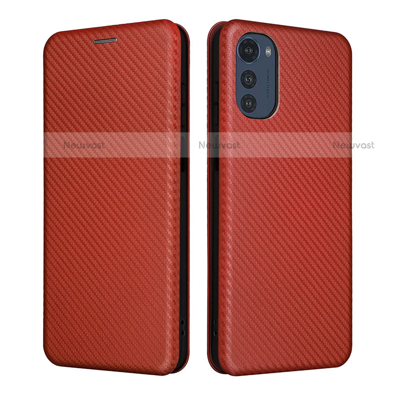Leather Case Stands Flip Cover Holder L02Z for Motorola Moto E32s