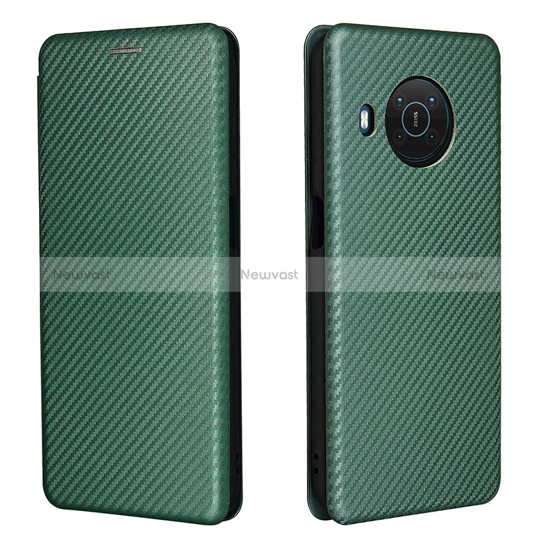 Leather Case Stands Flip Cover Holder L02Z for Nokia X20 Green