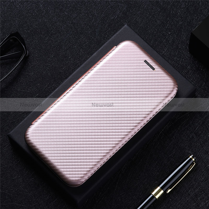 Leather Case Stands Flip Cover Holder L02Z for OnePlus Ace 2 5G Rose Gold