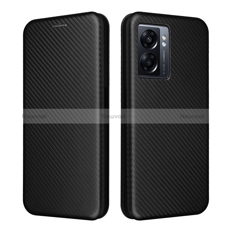 Leather Case Stands Flip Cover Holder L02Z for Realme V23 5G Black