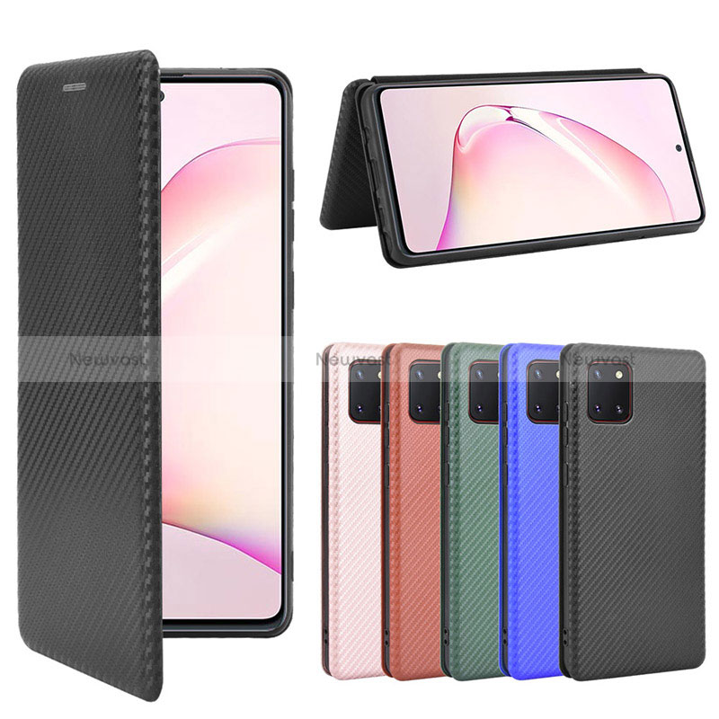 Leather Case Stands Flip Cover Holder L02Z for Samsung Galaxy A81