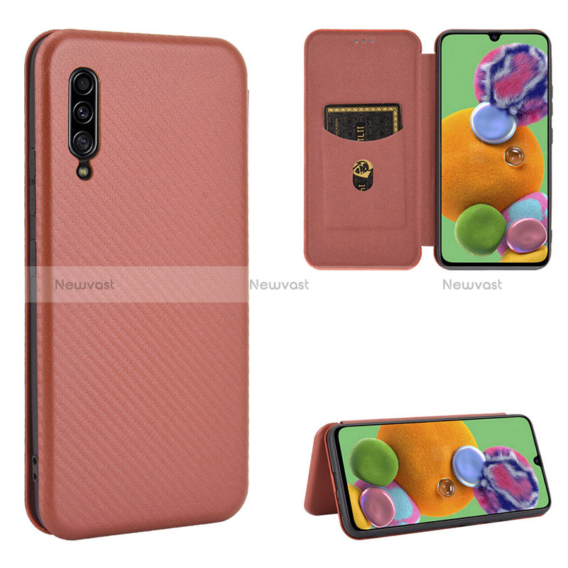 Leather Case Stands Flip Cover Holder L02Z for Samsung Galaxy A90 5G