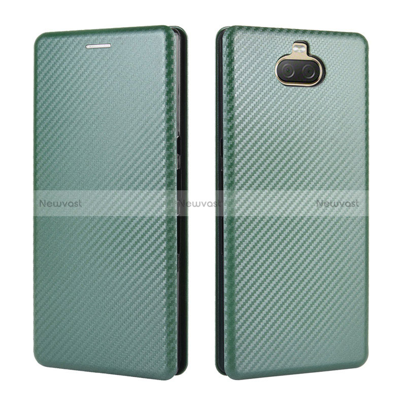 Leather Case Stands Flip Cover Holder L02Z for Sony Xperia 10 Green