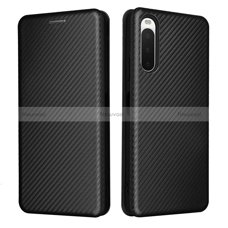 Leather Case Stands Flip Cover Holder L02Z for Sony Xperia 10 IV Black