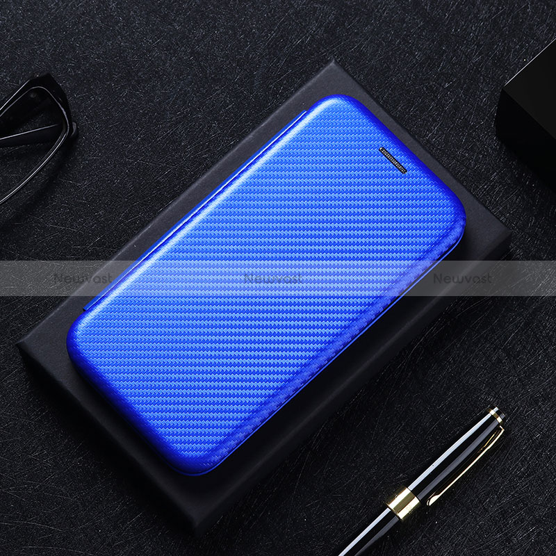 Leather Case Stands Flip Cover Holder L02Z for Sony Xperia 10 Plus Blue