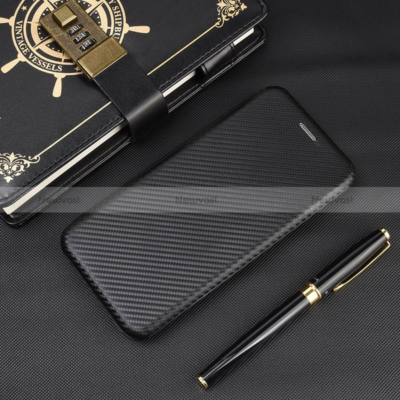 Leather Case Stands Flip Cover Holder L02Z for Xiaomi Redmi 9 Prime India Black