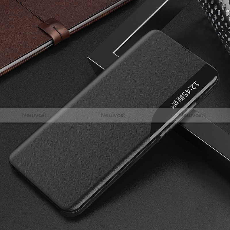 Leather Case Stands Flip Cover Holder L03 for Oppo Reno8 5G Black