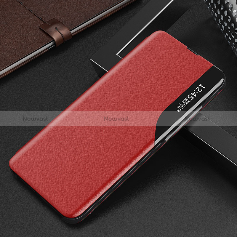 Leather Case Stands Flip Cover Holder L03 for Oppo Reno9 Pro 5G Red
