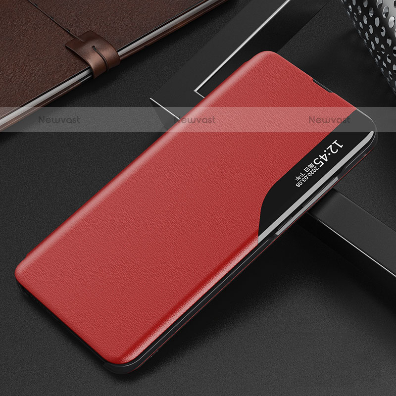 Leather Case Stands Flip Cover Holder L03 for Oppo Reno9 Pro+ Plus 5G Red