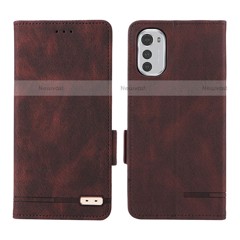 Leather Case Stands Flip Cover Holder L03Z for Motorola Moto E32s