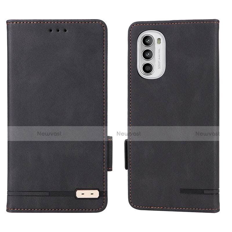 Leather Case Stands Flip Cover Holder L03Z for Motorola Moto G52j 5G
