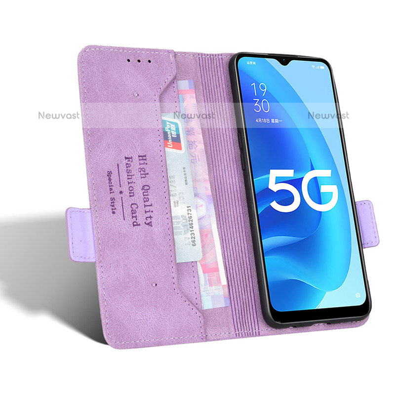 Leather Case Stands Flip Cover Holder L03Z for Oppo A55S 5G