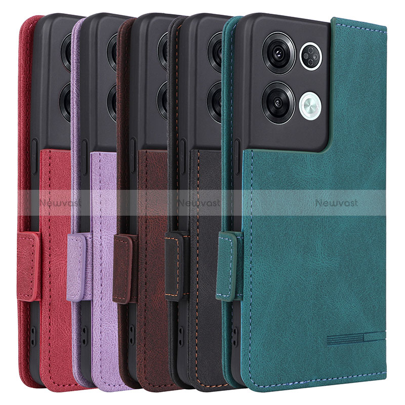 Leather Case Stands Flip Cover Holder L03Z for Oppo Reno8 Pro 5G