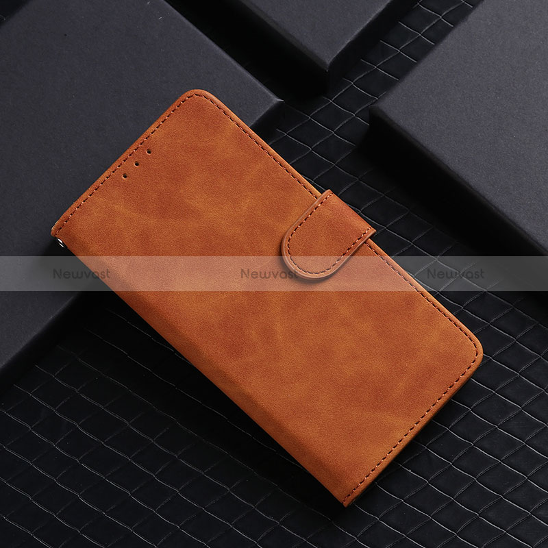 Leather Case Stands Flip Cover Holder L03Z for Samsung Galaxy M10S Brown