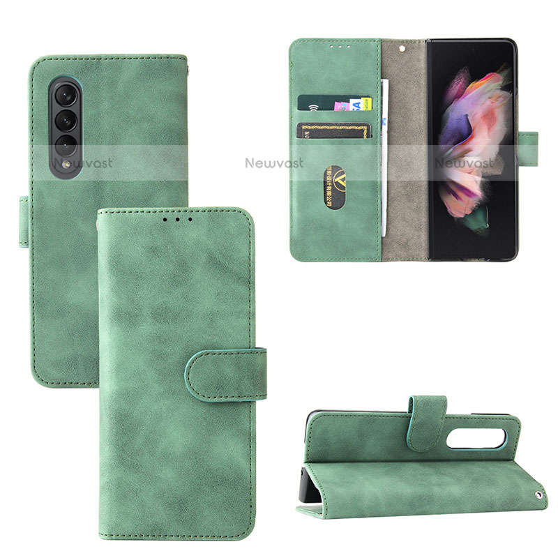 Leather Case Stands Flip Cover Holder L03Z for Samsung Galaxy Z Fold3 5G