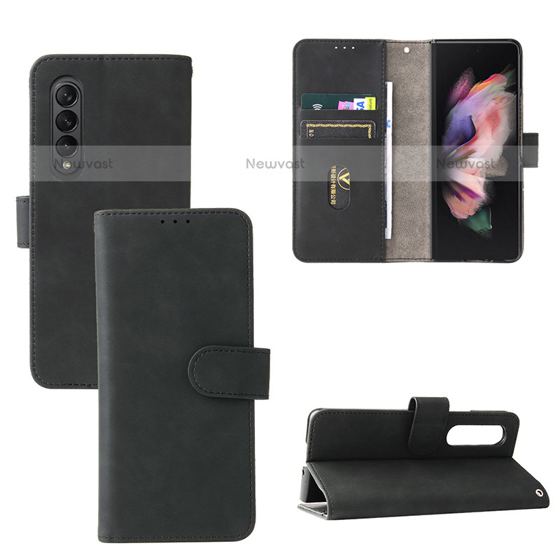 Leather Case Stands Flip Cover Holder L03Z for Samsung Galaxy Z Fold3 5G