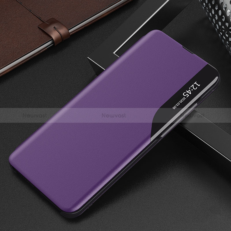 Leather Case Stands Flip Cover Holder L04 for Samsung Galaxy S22 Plus 5G Purple