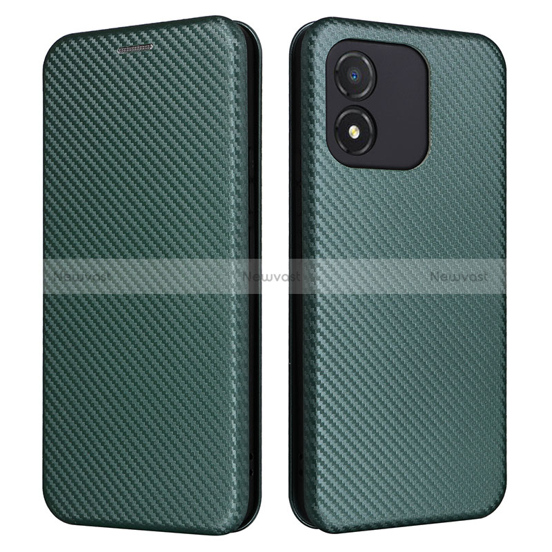 Leather Case Stands Flip Cover Holder L04Z for Huawei Honor X5 Green