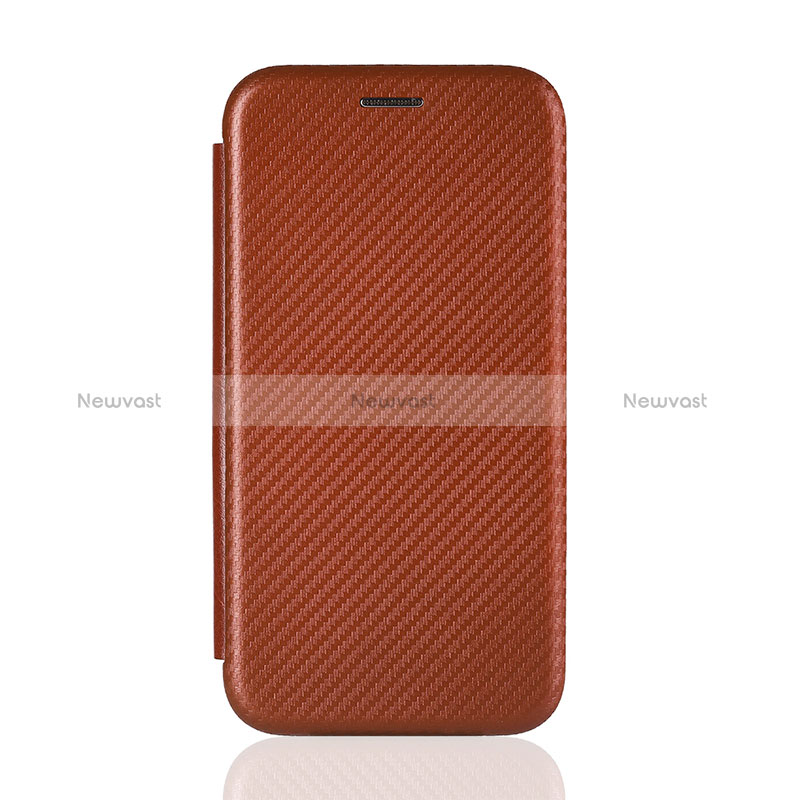 Leather Case Stands Flip Cover Holder L04Z for Samsung Galaxy A41 Brown