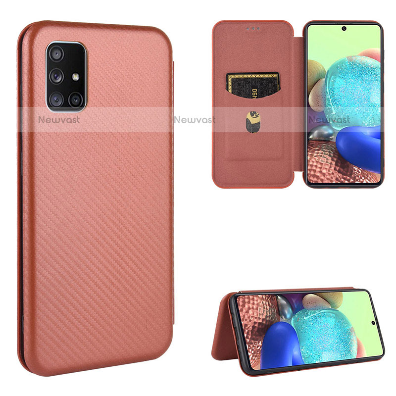 Leather Case Stands Flip Cover Holder L04Z for Samsung Galaxy A71 4G A715