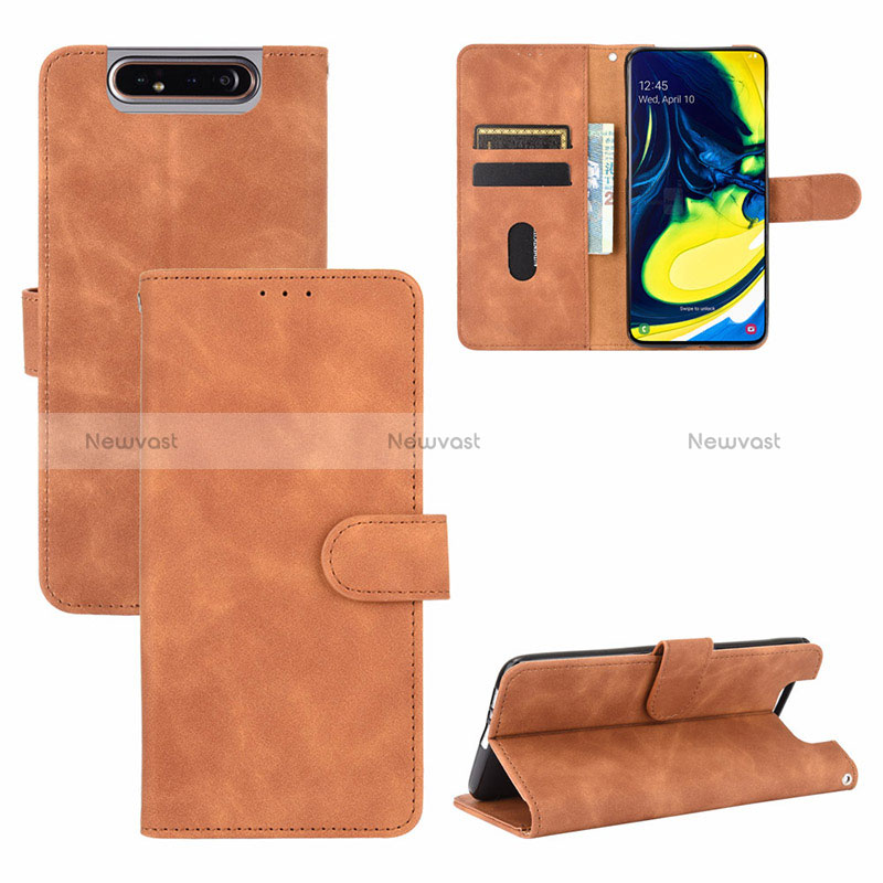 Leather Case Stands Flip Cover Holder L04Z for Samsung Galaxy A80