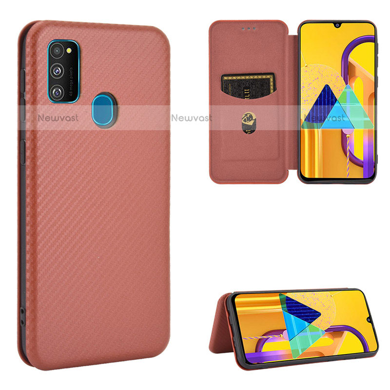 Leather Case Stands Flip Cover Holder L04Z for Samsung Galaxy M21