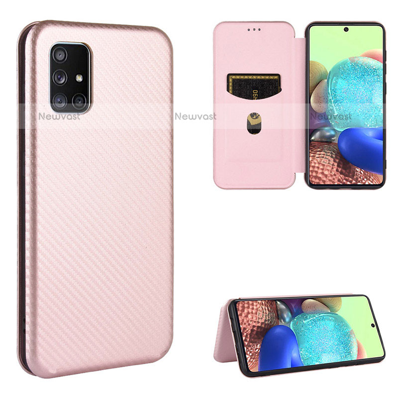 Leather Case Stands Flip Cover Holder L04Z for Samsung Galaxy M51