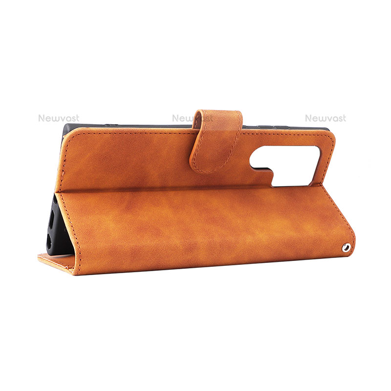 Leather Case Stands Flip Cover Holder L04Z for Samsung Galaxy S21 Ultra 5G