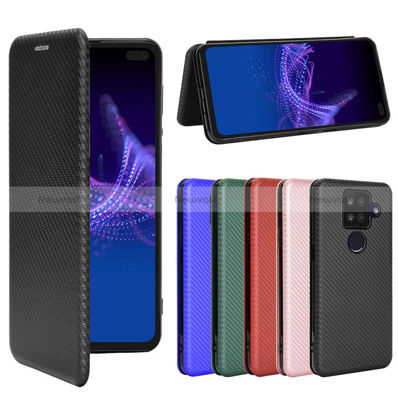 Leather Case Stands Flip Cover Holder L04Z for Sharp Aquos Sense4 Plus