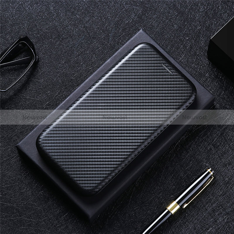 Leather Case Stands Flip Cover Holder L04Z for Vivo X60 Pro 5G Black