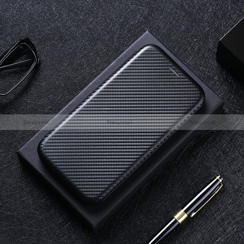 Leather Case Stands Flip Cover Holder L04Z for Vivo Y11s Black