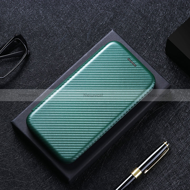 Leather Case Stands Flip Cover Holder L04Z for Vivo Y30 Green