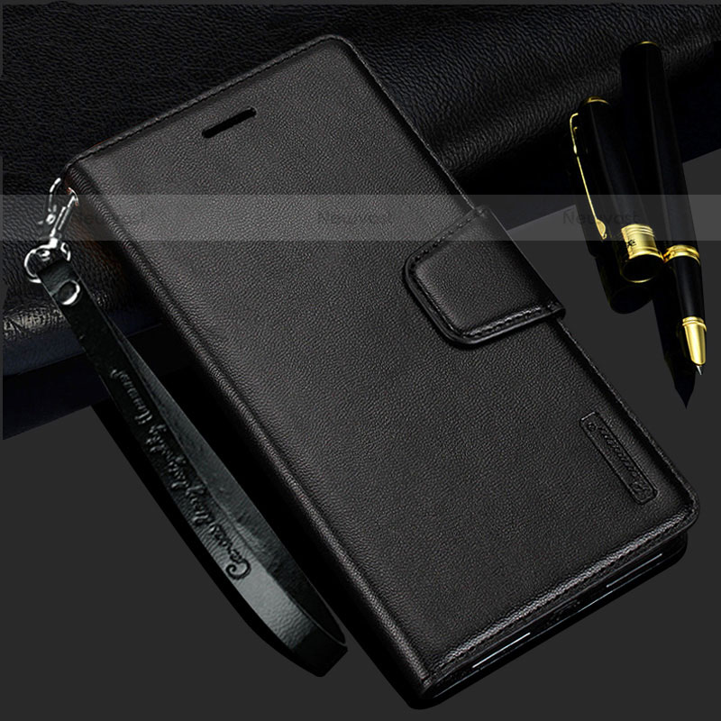 Leather Case Stands Flip Cover Holder L05 for Samsung Galaxy S21 5G Black