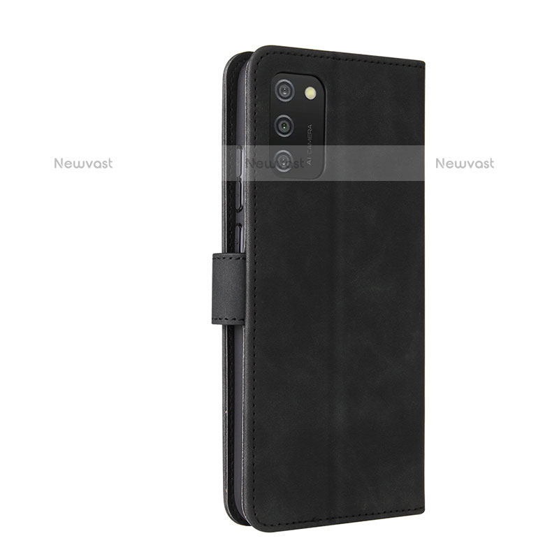 Leather Case Stands Flip Cover Holder L05Z for Samsung Galaxy A02s Black