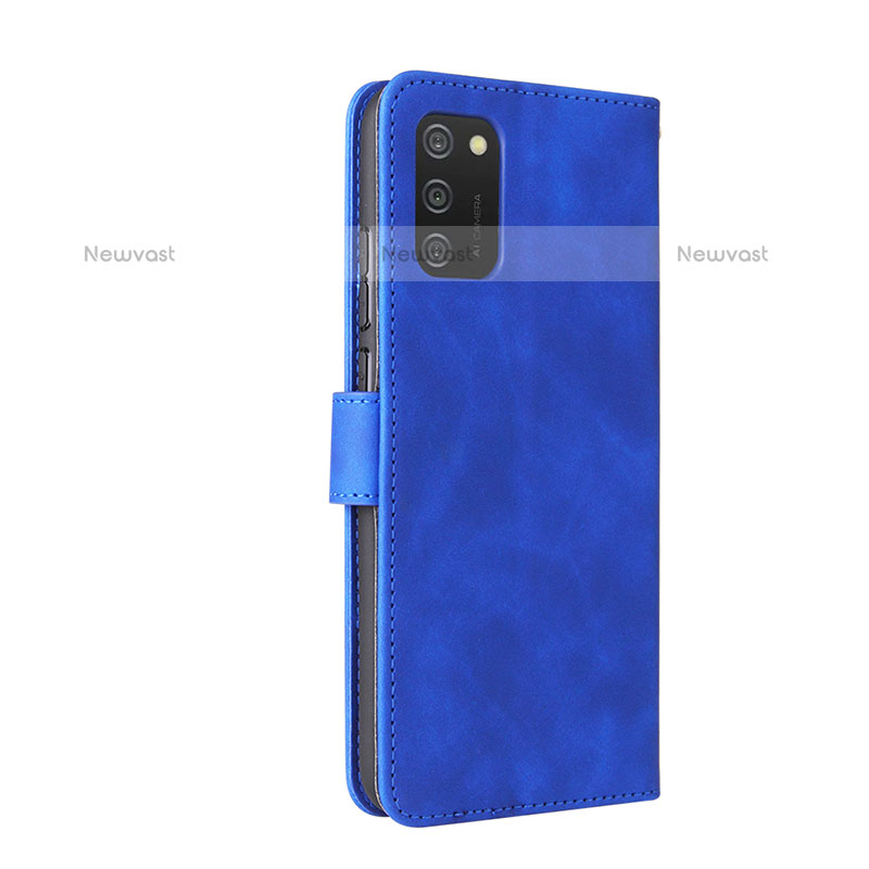Leather Case Stands Flip Cover Holder L05Z for Samsung Galaxy A02s Blue