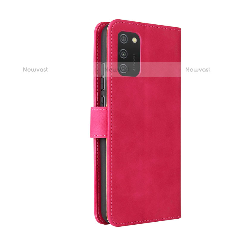 Leather Case Stands Flip Cover Holder L05Z for Samsung Galaxy A02s Hot Pink