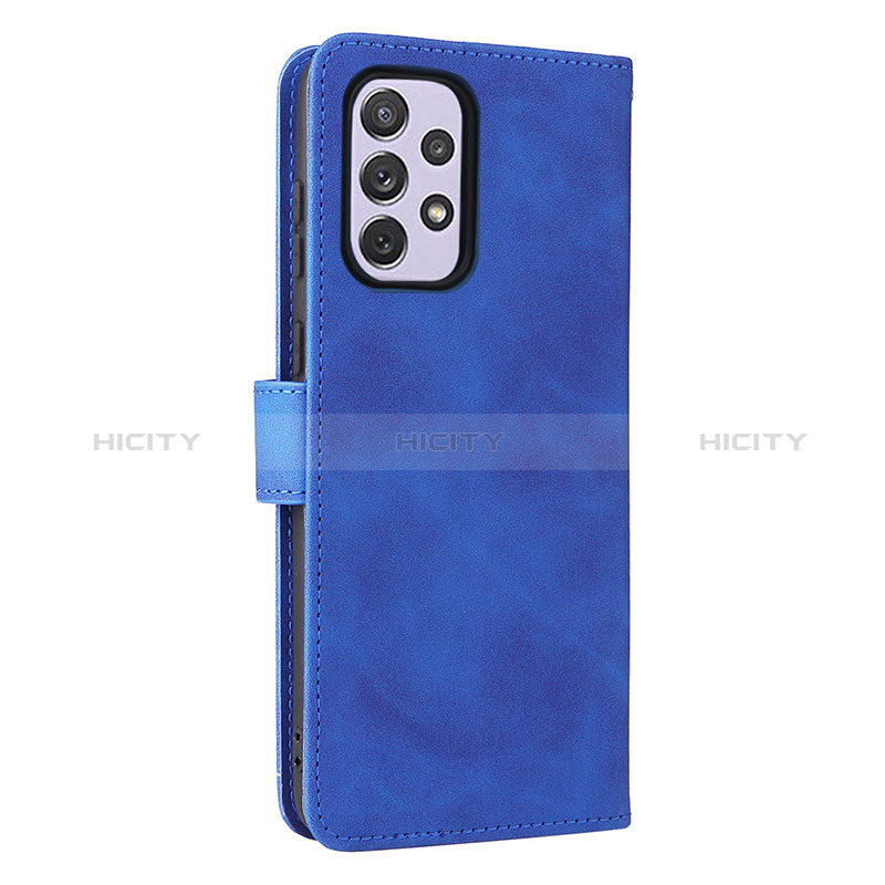 Leather Case Stands Flip Cover Holder L05Z for Samsung Galaxy A73 5G Blue