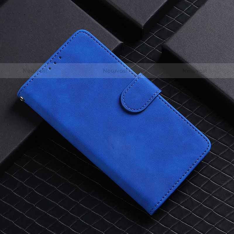 Leather Case Stands Flip Cover Holder L05Z for Samsung Galaxy S21 Ultra 5G Blue