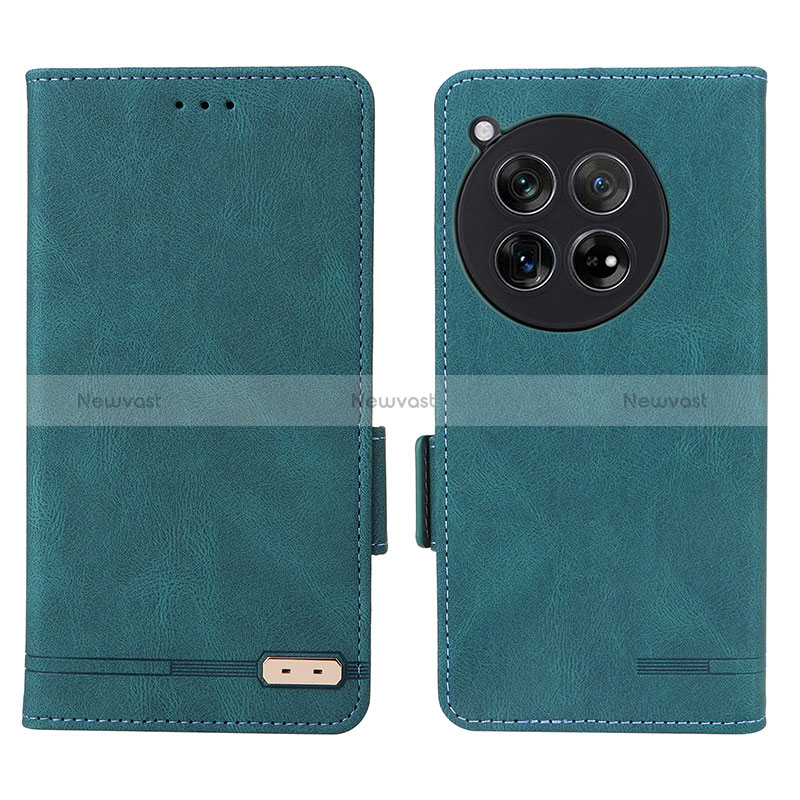Leather Case Stands Flip Cover Holder L06Z for OnePlus Ace 3 5G Green